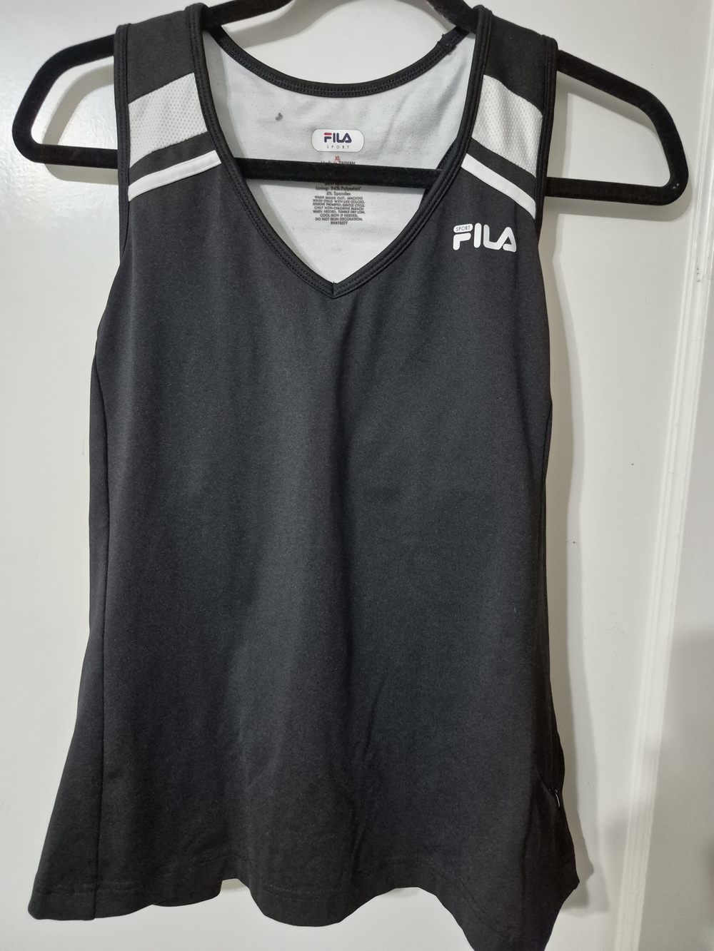FILA Black Athletic Tank with White Accents